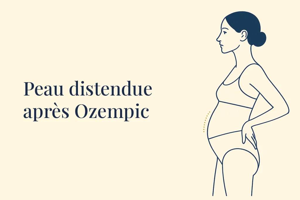 Peau distendue de l'abdomen après une perte de poids sous Ozempic
